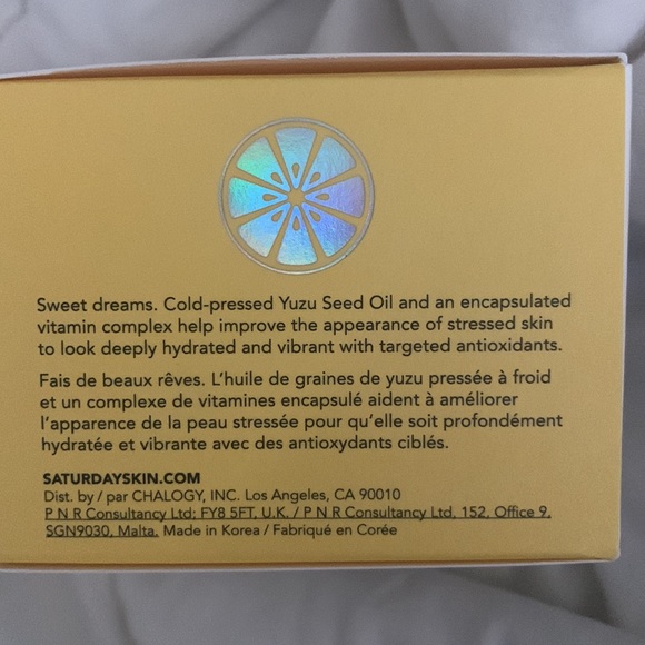 Saturday Skin Yuzu Vitamin C Sleep Mask - Picture 8 of 9